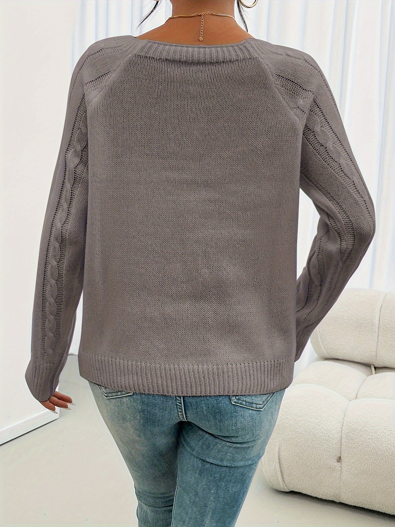 Texturierter Pullover mit Knöpfen – Produktansicht 7