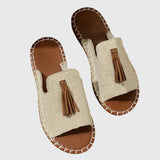Bequeme Boho-Sandalen mit Quasten – Produktansicht 9