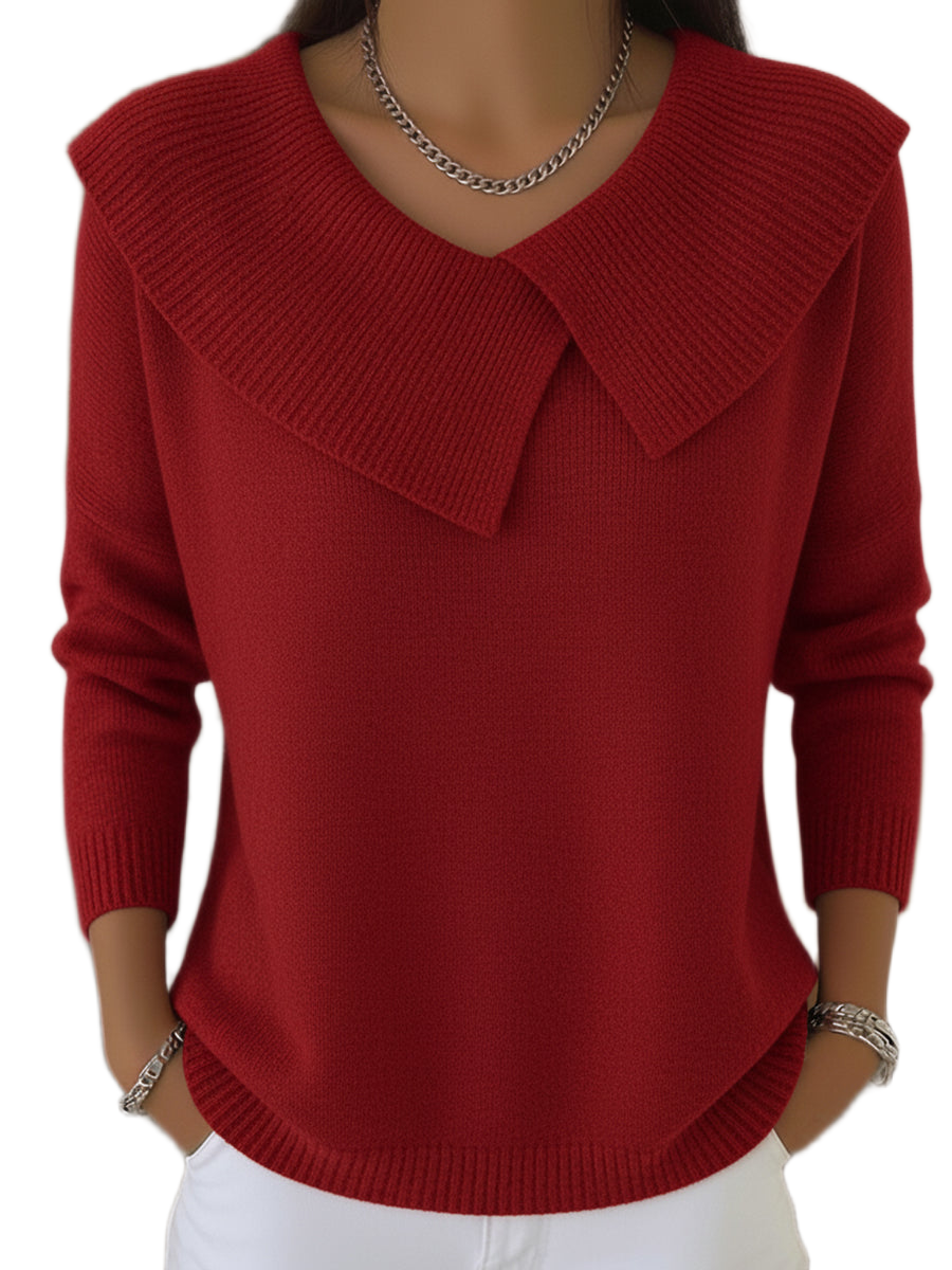 Feiner Strickpullover mit geripptem Stehkragen – Produktansicht 1