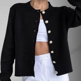 Minimalistische Strickjacke mit Knopfleiste – Produktansicht 4