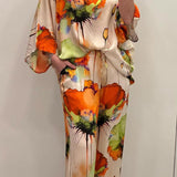 Elegantes zweiteiliges Ensemble mit Blumenmuster – Produktansicht 4