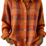 Weicher Cardigan mit elegantem Karomuster – Produktansicht 1