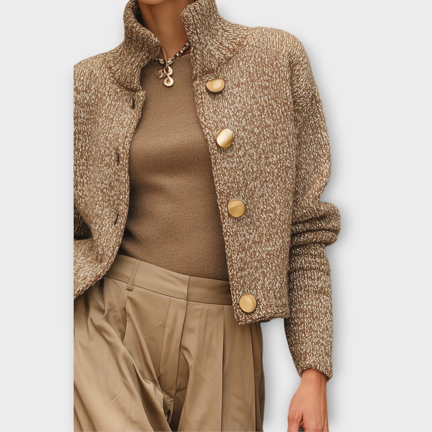 Strukturierte Strickjacke mit eleganten Knöpfen – Produktansicht 2