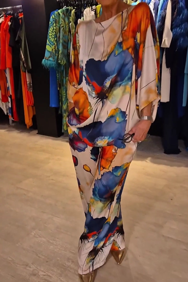 Elegantes zweiteiliges Ensemble mit Blumenmuster – Produktansicht 2