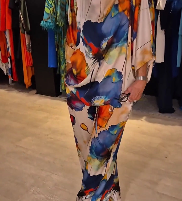 Elegantes zweiteiliges Ensemble mit Blumenmuster – Produktansicht 2