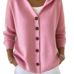 Elegante Strickjacke mit Kapuze und Knopfleiste – Produktansicht 1