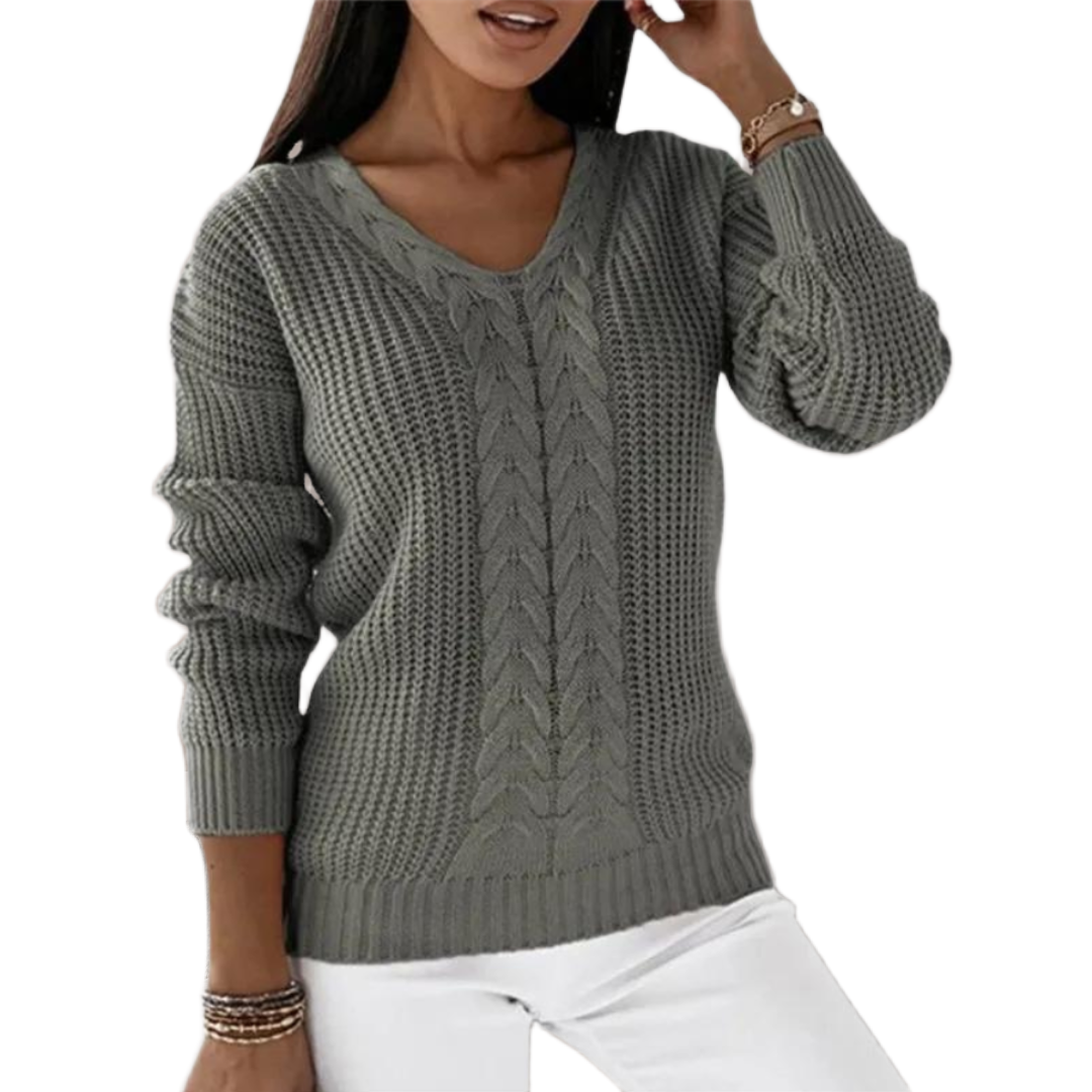 Weicher Feinstrick-Pullover mit V-Ausschnitt – Produktansicht 1