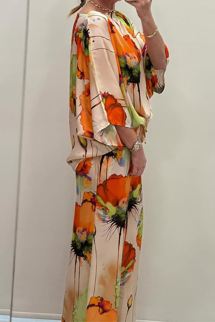 Elegantes zweiteiliges Ensemble mit Blumenmuster – Produktansicht 6