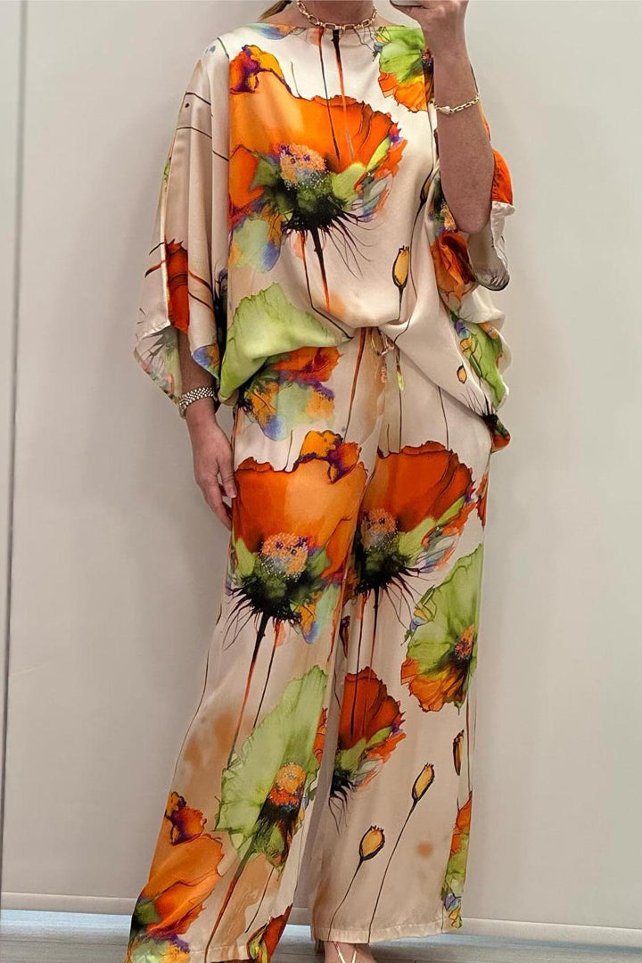 Elegantes zweiteiliges Ensemble mit Blumenmuster – Produktansicht 5