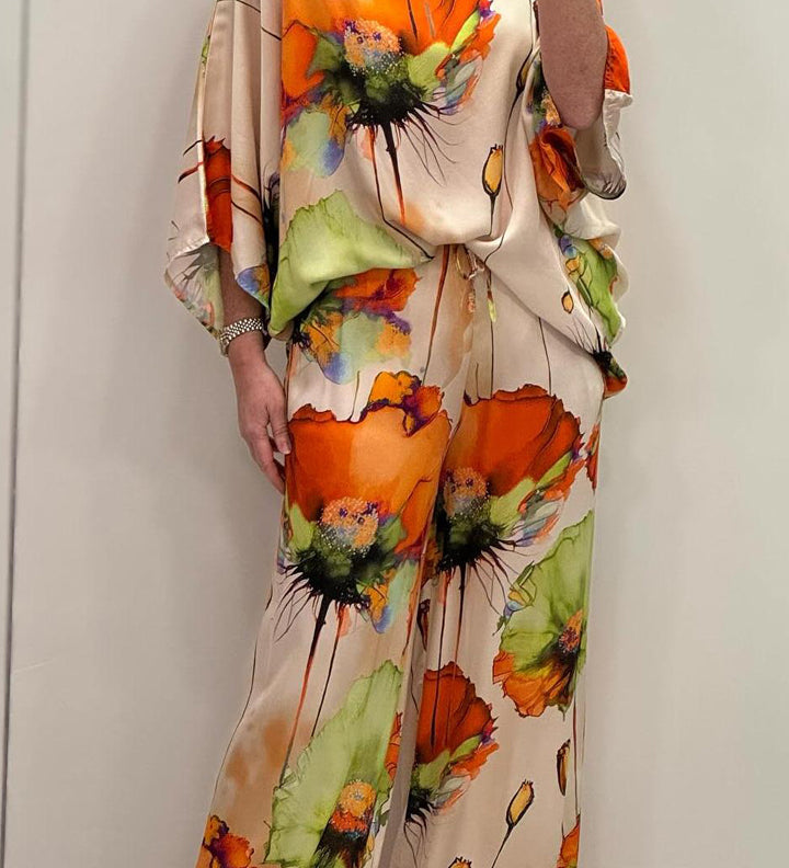 Elegantes zweiteiliges Ensemble mit Blumenmuster – Produktansicht 5