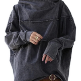 Kapuzensweatshirt in verwaschener Denim-Optik – Produktansicht 1