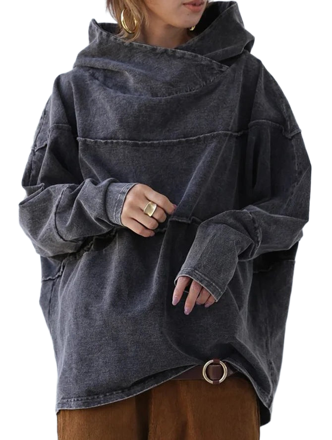Kapuzensweatshirt in verwaschener Denim-Optik – Produktansicht 1