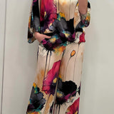 Elegantes zweiteiliges Ensemble mit Blumenmuster – Produktansicht 8