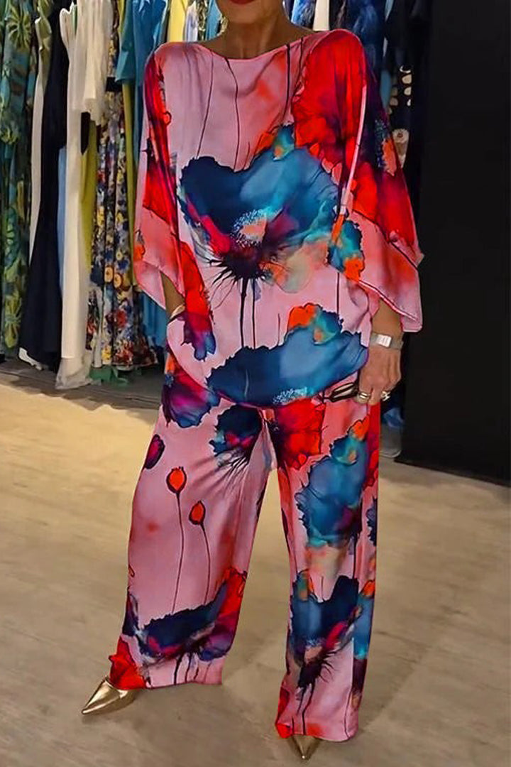 Elegantes zweiteiliges Ensemble mit Blumenmuster – Produktansicht 9