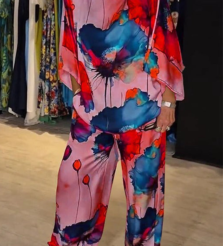 Elegantes zweiteiliges Ensemble mit Blumenmuster – Produktansicht 9