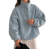 Dickes Fleece-Sweatshirt mit wärmendem Stehkragen – Produktansicht 1
