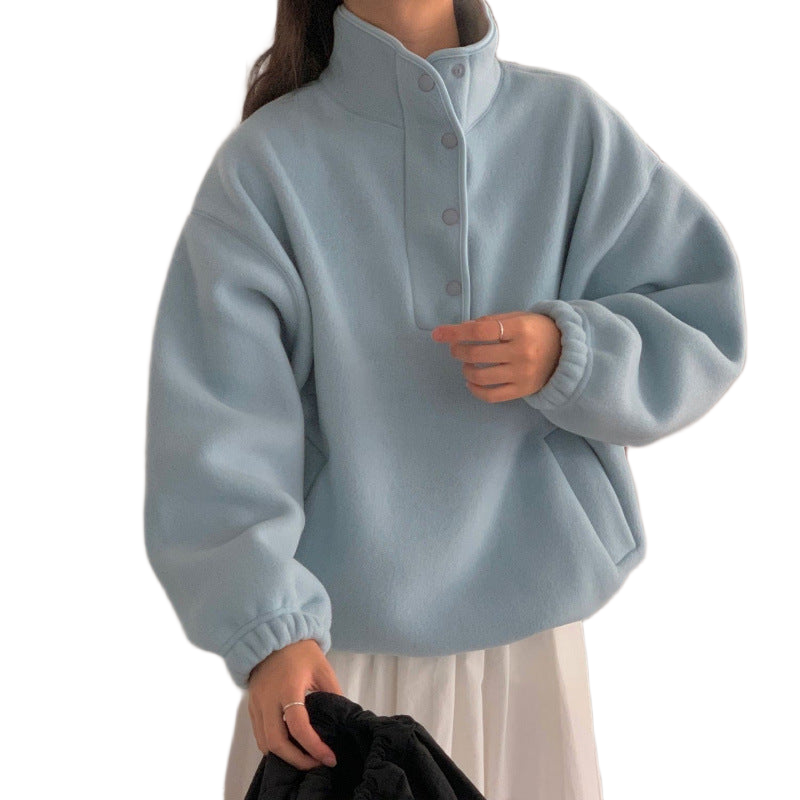 Dickes Fleece-Sweatshirt mit wärmendem Stehkragen – Produktansicht 1