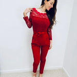 Eleganter Jumpsuit mit Spitzenärmeln – Produktansicht 3