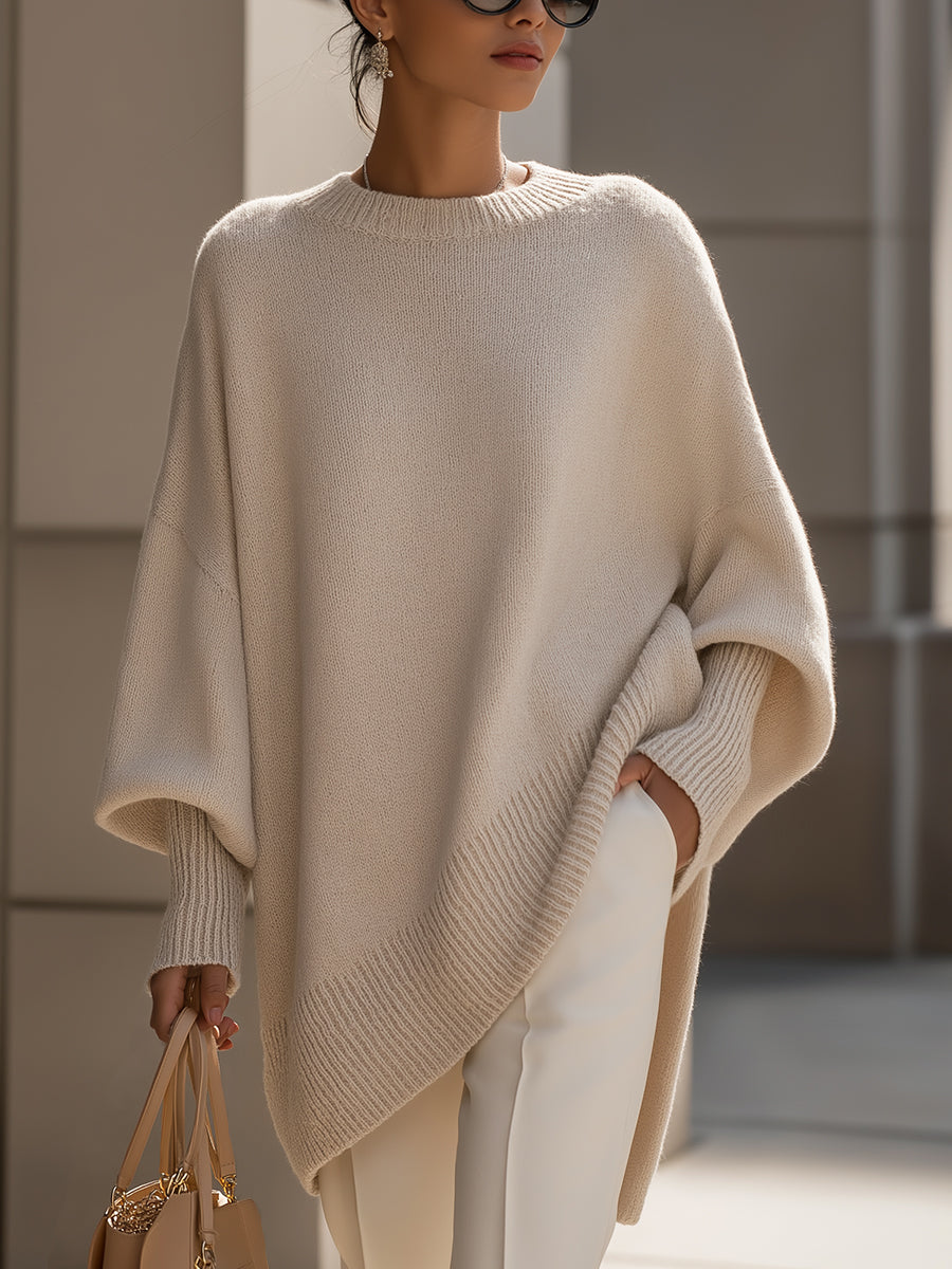 Eleganter Oversize-Poncho aus weichem Strick – Produktansicht 2