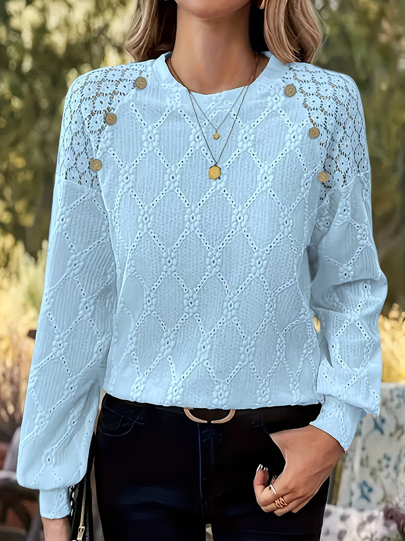 Bluse mit Rundhalsausschnitt und langen Ärmeln – Produktansicht 4