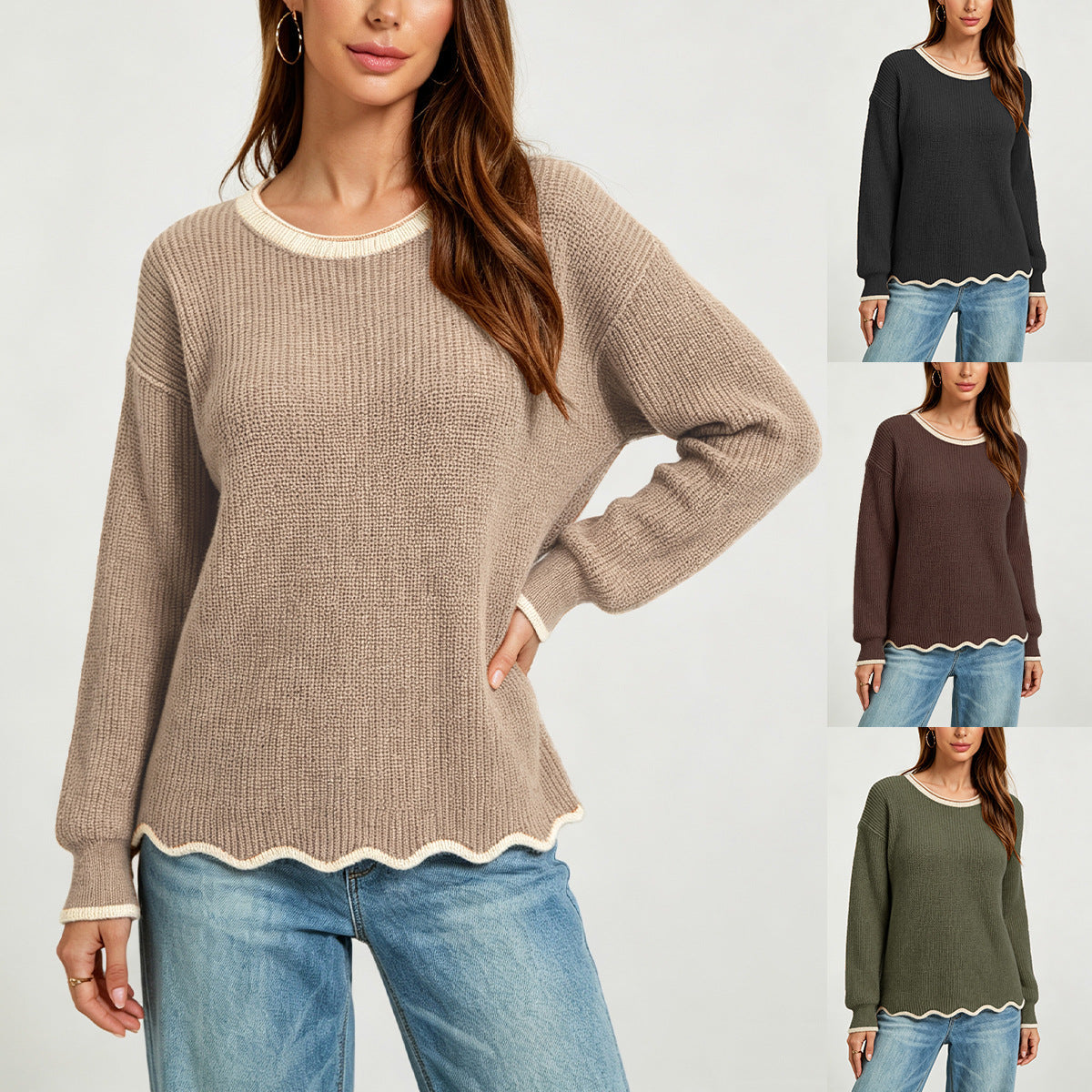 Weiter Pullover mit Rundhalsausschnitt für jeden Tag – Produktansicht 1