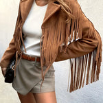 Wildlederjacke mit Reverskragen und Fransen – Produktansicht 4