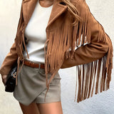 Wildlederjacke mit Reverskragen und Fransen – Produktansicht 4