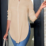 Elegante Bluse mit Knopfleiste und Reverskragen – Produktansicht 7