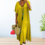 Bequemes Kleid aus Baumwolle und Leinen – Produktansicht 7