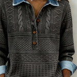 Hemd mit Denim-Effekt und Stricktextur – Produktansicht 8