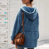 Dicke Oversize-Fleecejacke mit Kapuze – Produktansicht 6