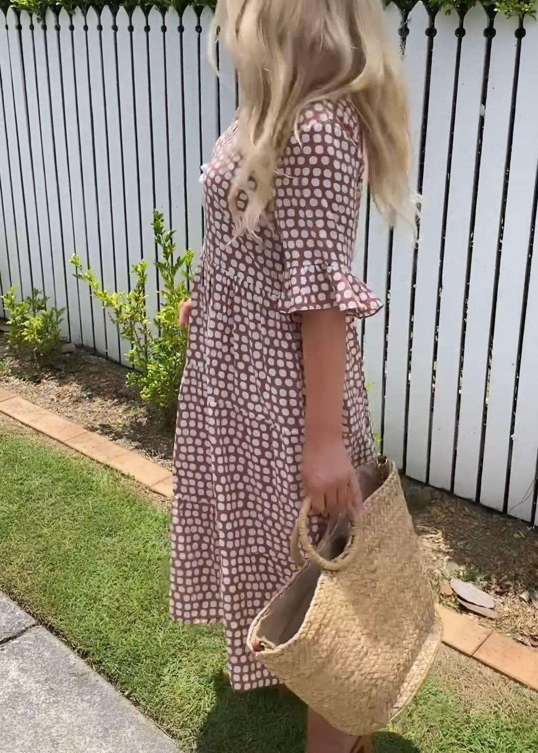 Bequemes Midikleid mit kurzen Ärmeln – Produktansicht 3