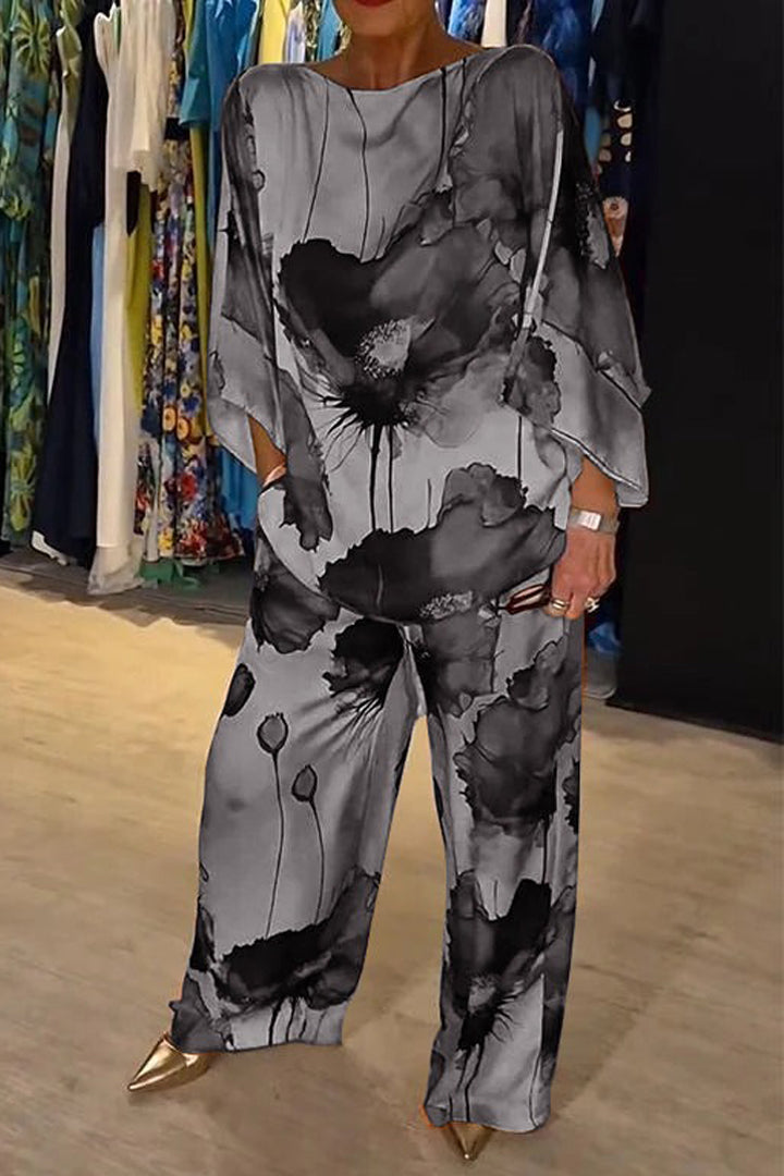 Elegantes zweiteiliges Ensemble mit Blumenmuster – Produktansicht 10