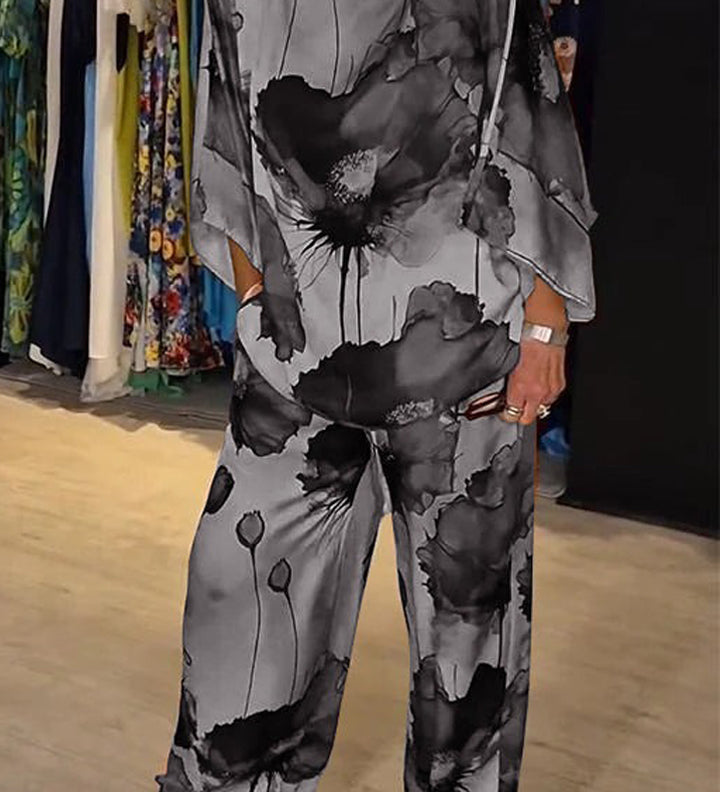 Elegantes zweiteiliges Ensemble mit Blumenmuster – Produktansicht 10