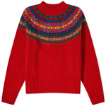 Roter Fair-Isle-Pullover aus dickem Vintage-Strick – Produktansicht 4