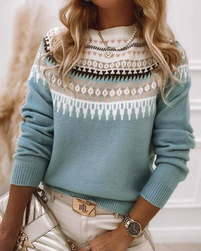 Eleganter Pullover mit Rundhalsausschnitt aus weichem Strick – Produktansicht 1