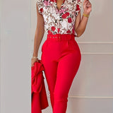 Elegantes Set aus Oberteil und Hose mit Volants – Produktansicht 4