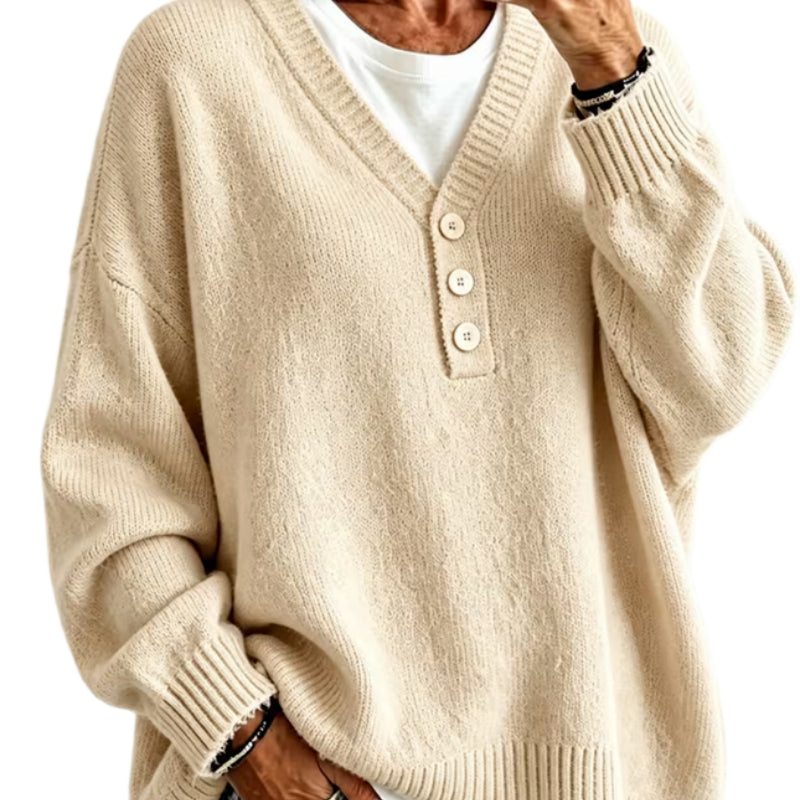 Lässiger unifarbener Pullover für jeden Tag – Produktansicht 1