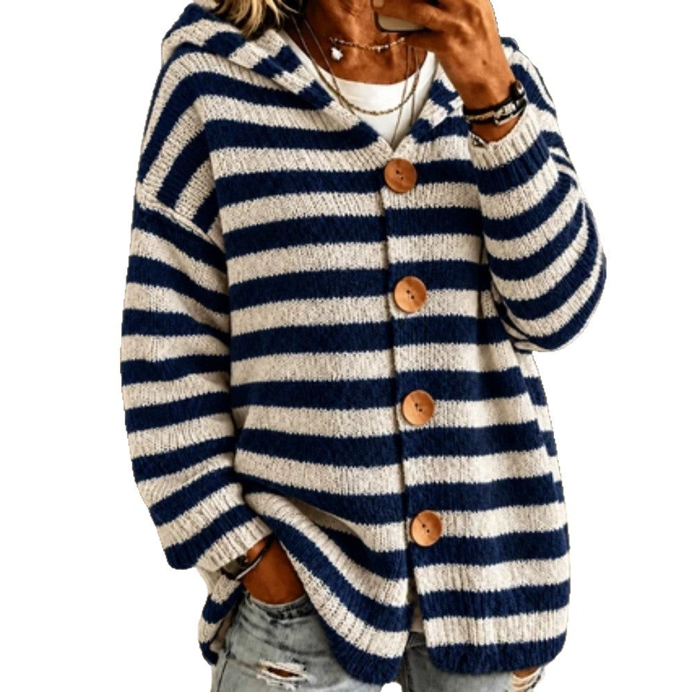 Moderner Streifenpullover aus weichem Strick – Produktansicht 5