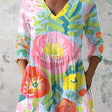 Lang geschnittene Bluse mit ausdrucksstarkem Print – Produktansicht 2