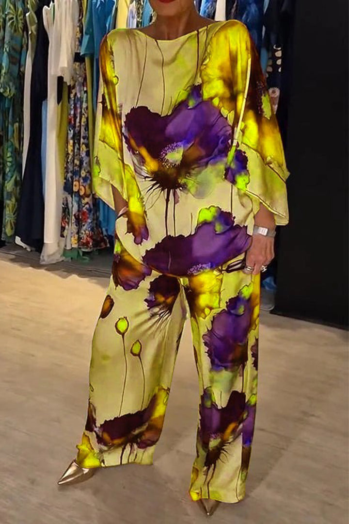 Elegantes zweiteiliges Ensemble mit Blumenmuster – Produktansicht 11