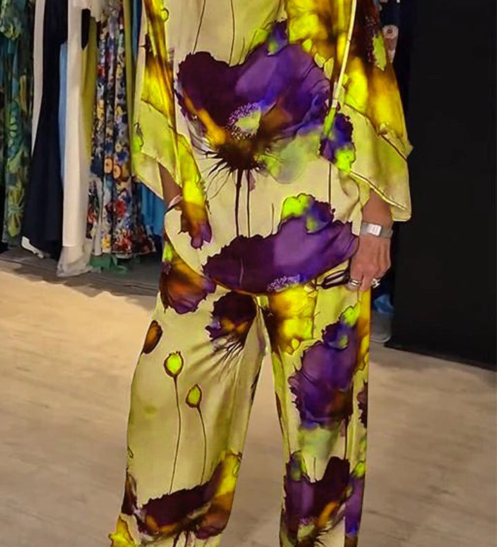 Elegantes zweiteiliges Ensemble mit Blumenmuster – Produktansicht 11