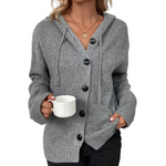 Strickjacke mit Kapuze und Kordelzug – Produktansicht 1