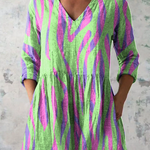 Weit fallende Longbluse mit auffälligem Dessin – Produktansicht 2
