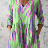 Weit fallende Longbluse mit auffälligem Dessin – Produktansicht 2