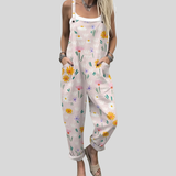 Florale Latzhose in Zartrosa – Produktansicht 1