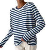 Gestreiftes Strick-Sweatshirt mit langen Ärmeln – Produktansicht 1