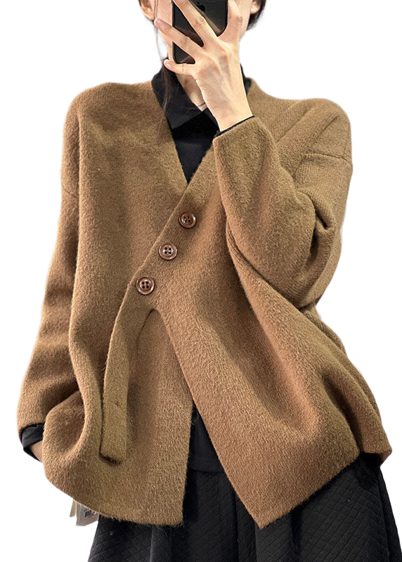 Asymmetrischer Winterpullover aus dickem Strick – Produktansicht 1