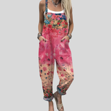 Florale Latzhose in Koralle-Pink – Produktansicht 1