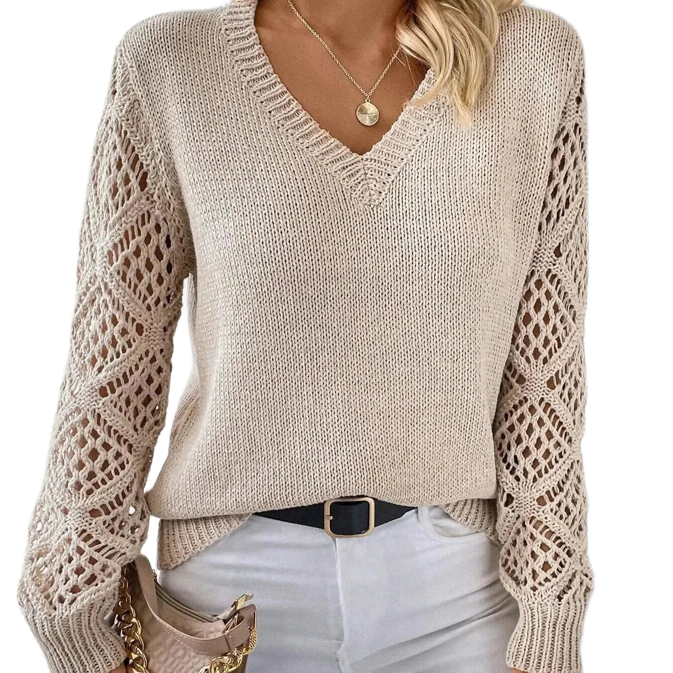 Zeitloser Pullover mit elegantem V-Ausschnitt – Produktansicht 1